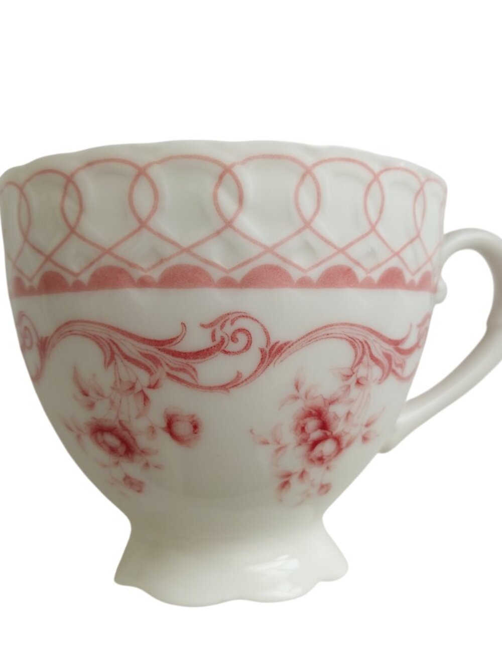 Gracie China Coastline Imports Pink Vine Teacups and Saucers Set of 2 Bone China - Picture 5 of 14